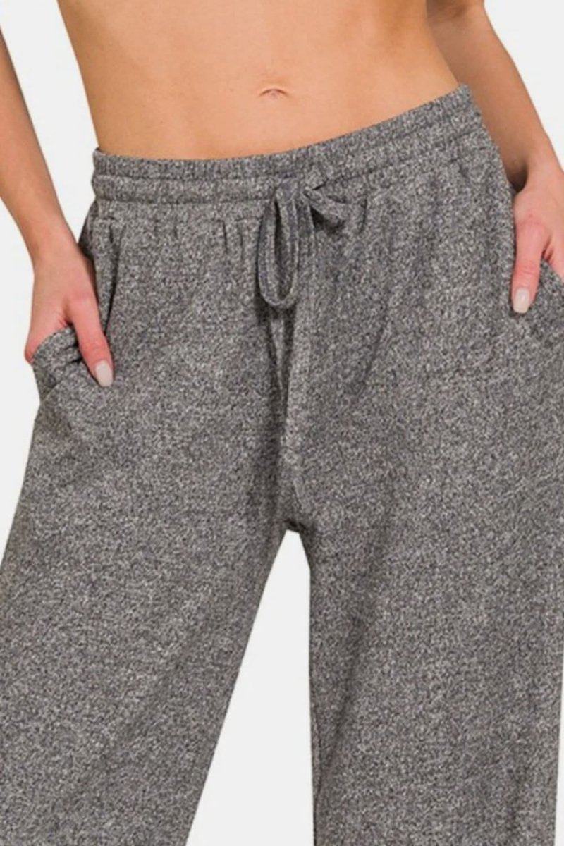 Zenana Drawstring Wide Leg Pants with Side Pockets - Love Salve